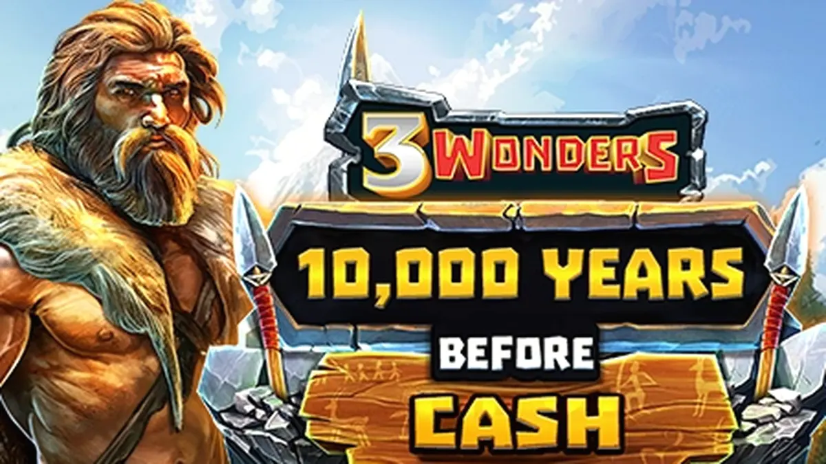 Ang 10,000 Years Before Cash slot game interface na nagpapakita ng sinaunang tema.